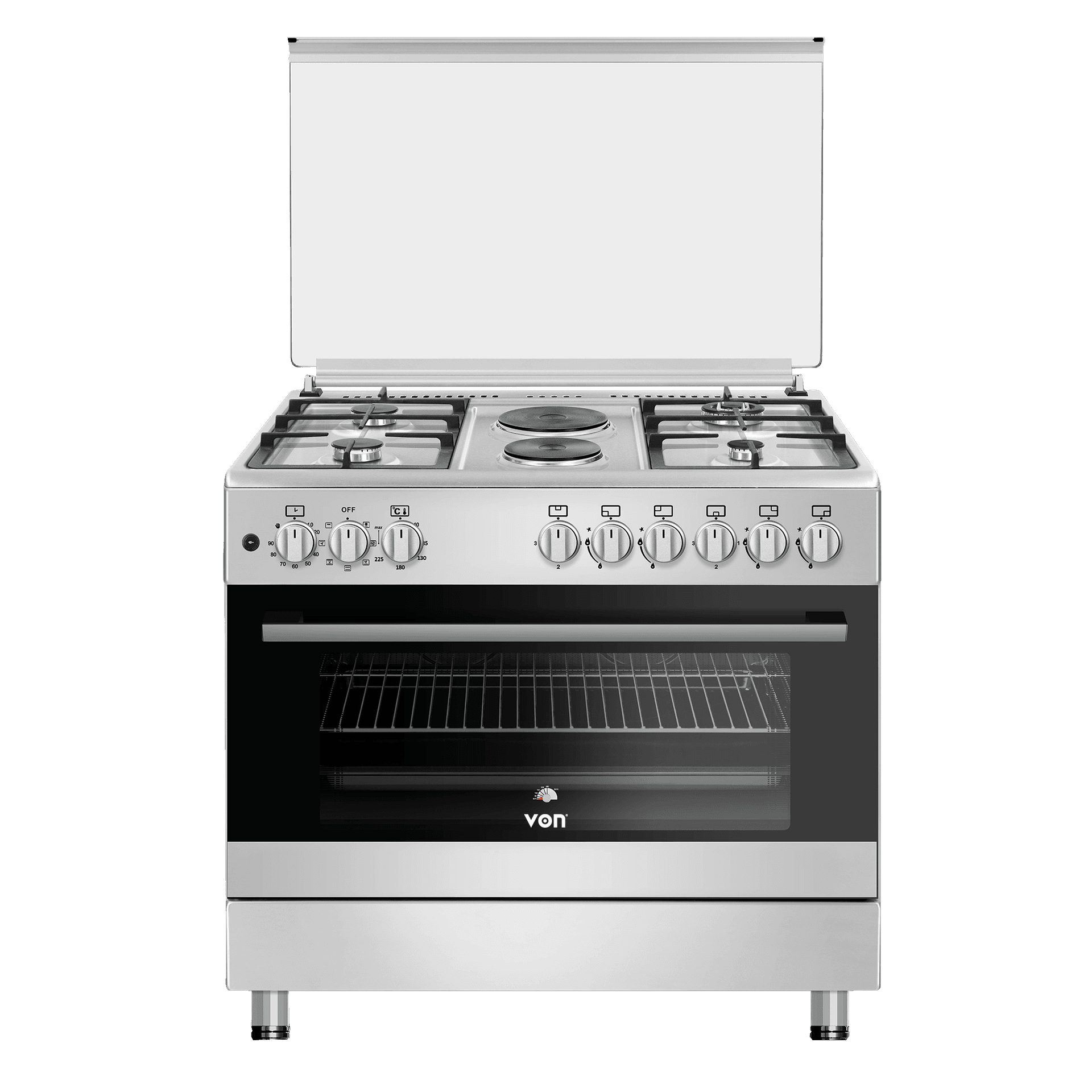 Von Cooker 4 Gas + 2 Electric - VCF964271FFX, Semi-Inox