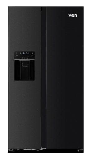 Von VRZ-520NVAK Side by Side Fridge, 513L Inverter, Dark Inox - Black