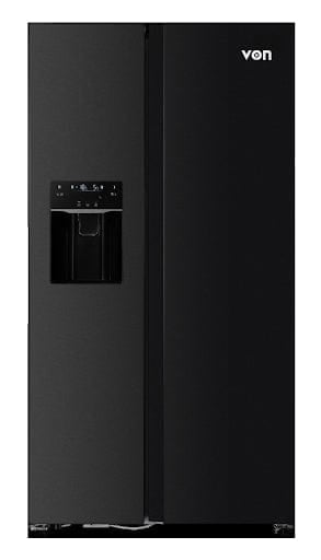 Von VRZ-520NVAK Side by Side Fridge, 513L Inverter, Dark Inox - Black