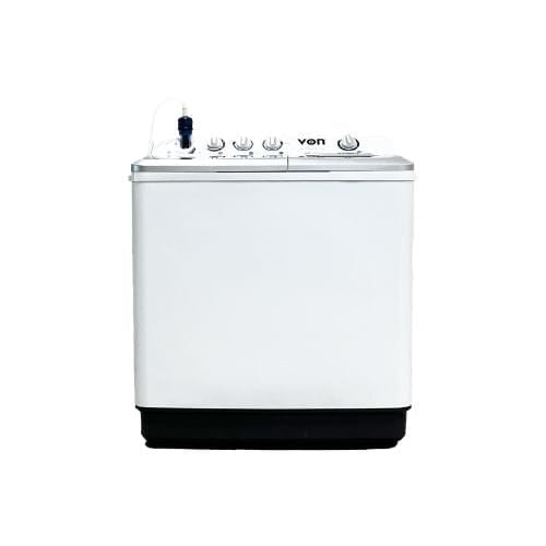 Von VWM-13AHK Twin Tub Washing Machine, White - 13KG
