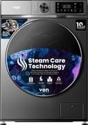 Von 8Kg Front Load Washing Machine 1400RPM, BLDC Inverter, Dark Silver (VWM-086FVSS)