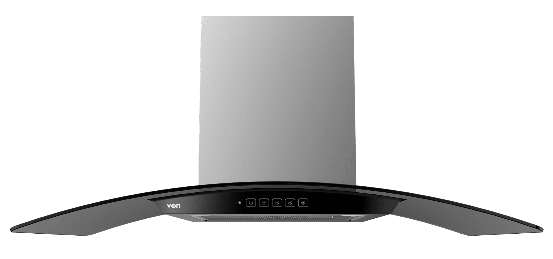 VON VHDWG970RCX Built In Hood Curved Glass 90CM, Stainless Steel