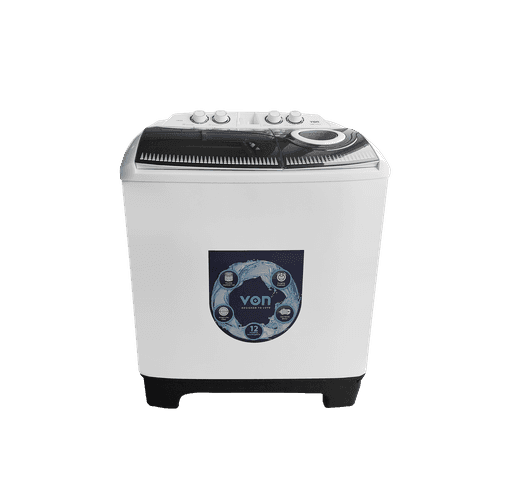 VON VWM-13TALK Twin Tub Washing Machine 13KG - Black