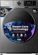 Von 10Kg Front Load Washing Machine 1400RPM, BLDC Inverter, Dark Silver (VWM-106FVSS)