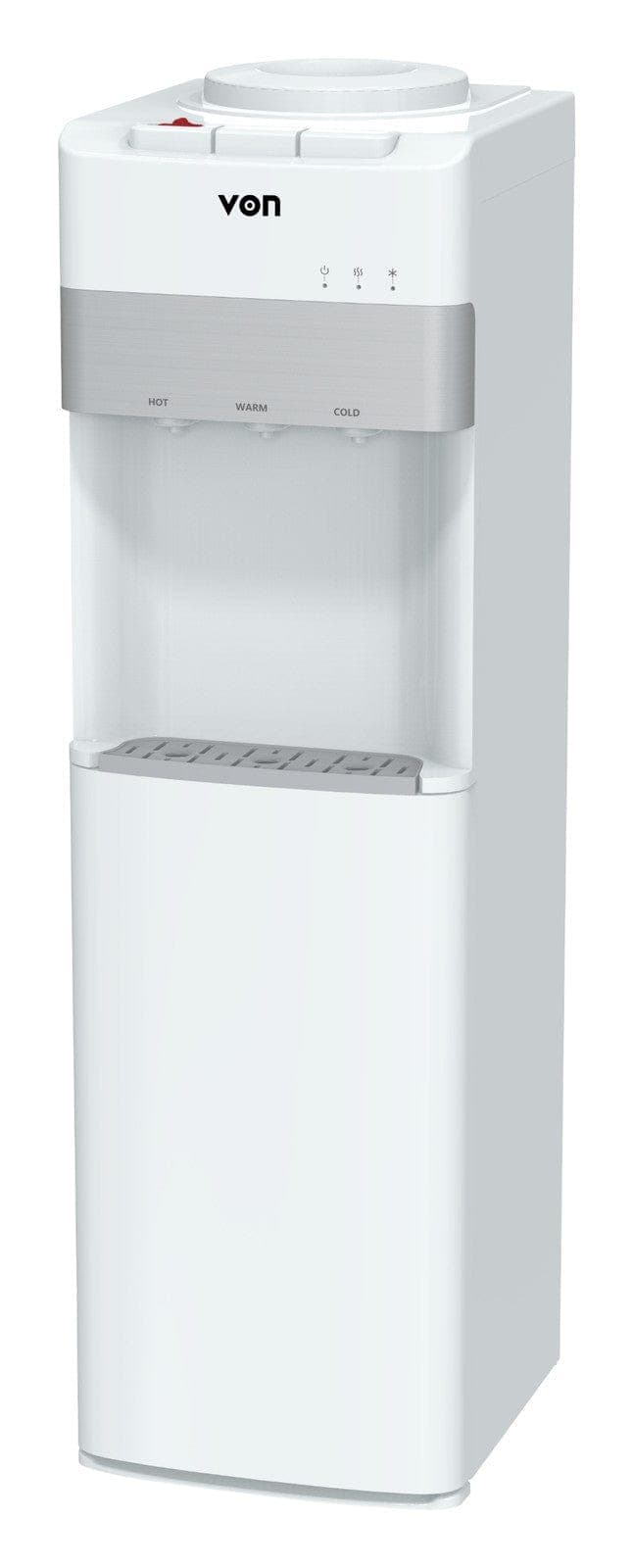 VON VDTC-363CAW Compressor Cooling Water Dispenser, Storage Cabinet - White