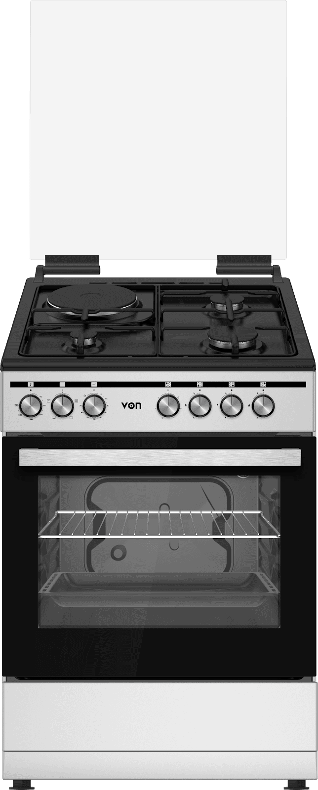 Von VCF663155NSY Freestanding Cooker 3 Gas + 1 Electric - Inox Grey
