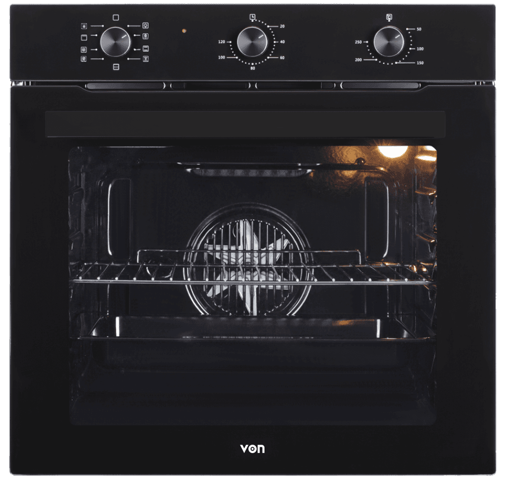 VON VOVM7509FCK Built Oven 9 Functions 60CM - Black Glass