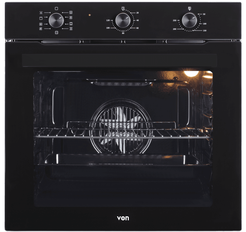 VON VOVM7509FCK Built Oven 9 Functions 60CM - Black Glass