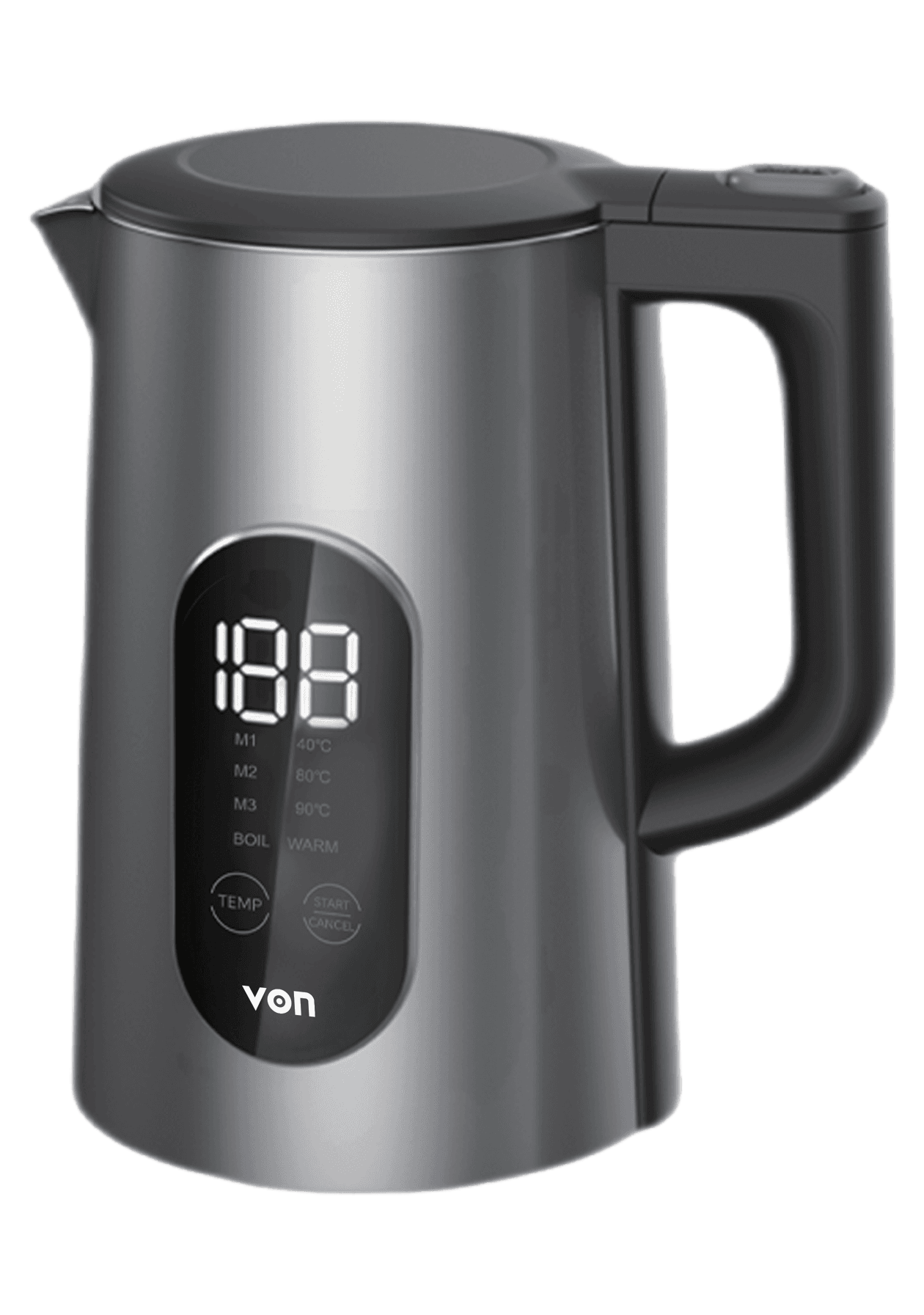 Von VKDG156SMK Digital Kettle 1.5L 1800W - Black