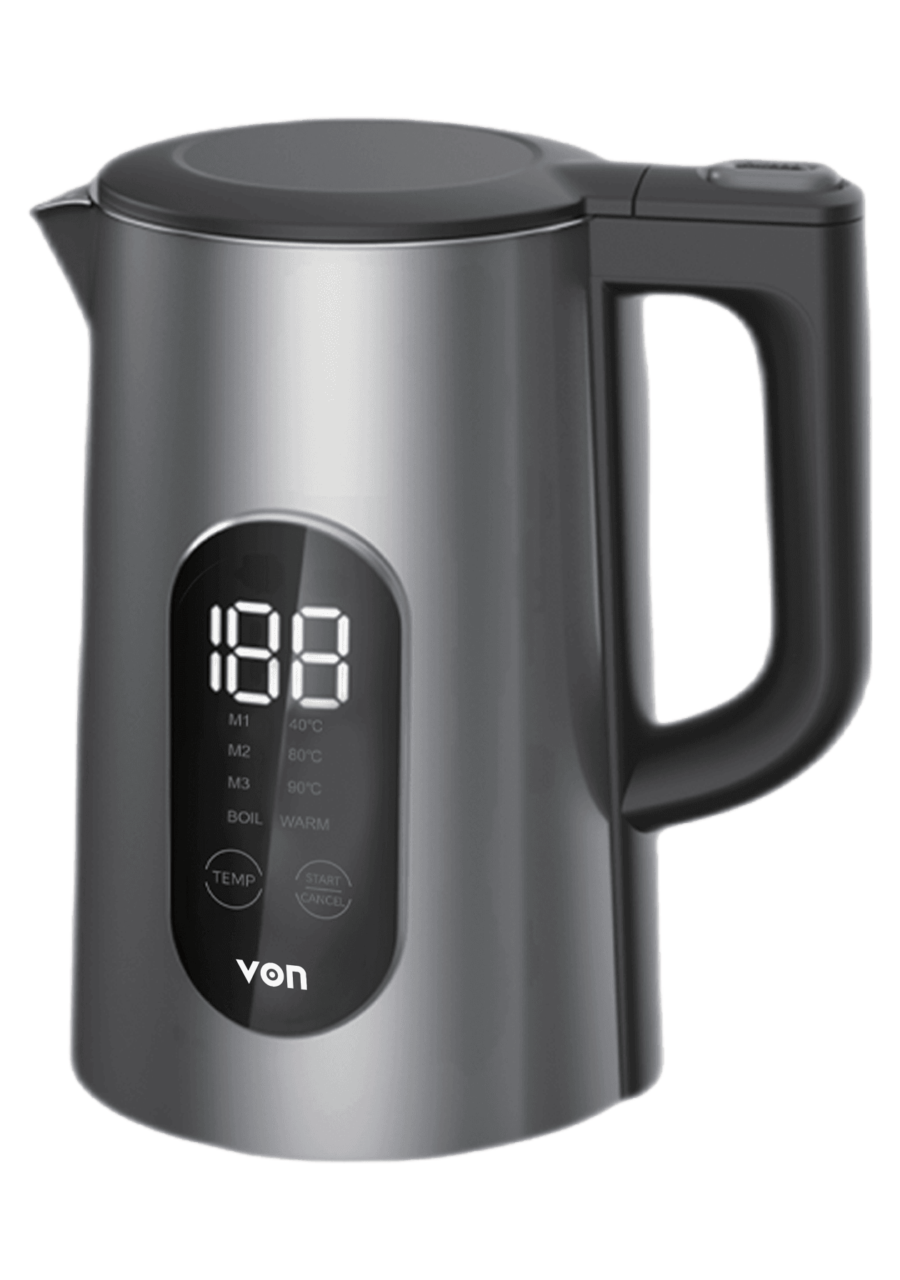 Von VKDG156SMK Digital Kettle 1.5L 1800W - Black